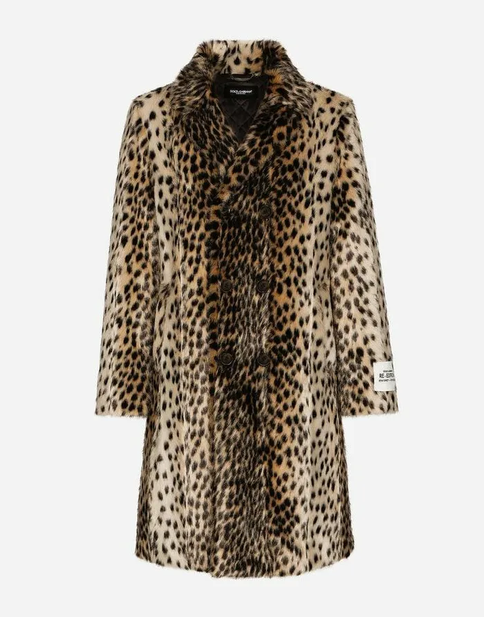Dolce and Gabbana Coats And Jackets Men Lynxeffect Jacquard Faux Fur Coat Multicolor Dolce and Gabbana Coats And Jackets Men Lynxeffect Jacquard Faux Fur Coat Multicolor