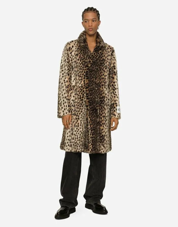 Dolce and Gabbana Coats And Jackets Men Lynxeffect Jacquard Faux Fur Coat Multicolor Dolce and Gabbana Coats And Jackets Men Lynxeffect Jacquard Faux Fur Coat Multicolor
