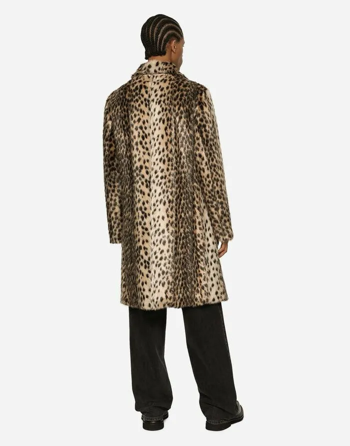 Dolce and Gabbana Coats And Jackets Men Lynxeffect Jacquard Faux Fur Coat Multicolor Dolce and Gabbana Coats And Jackets Men Lynxeffect Jacquard Faux Fur Coat Multicolor