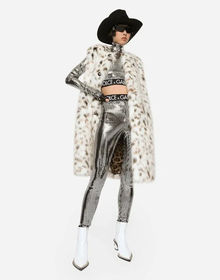Dolce and Gabbana Coats And Jackets Women Long Lynxeffect Faux Fur Vest Multicolor Dolce and Gabbana Coats And Jackets Women Long Lynxeffect Faux Fur Vest Multicolor