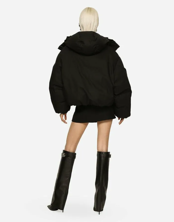 Dolce and Gabbana Coats And Jackets Women Short Nylon Jacket Black Dolce and Gabbana Coats And Jackets Women Short Nylon Jacket Black