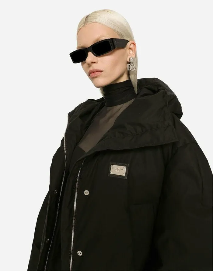Dolce and Gabbana Coats And Jackets Women Short Nylon Jacket Black Dolce and Gabbana Coats And Jackets Women Short Nylon Jacket Black