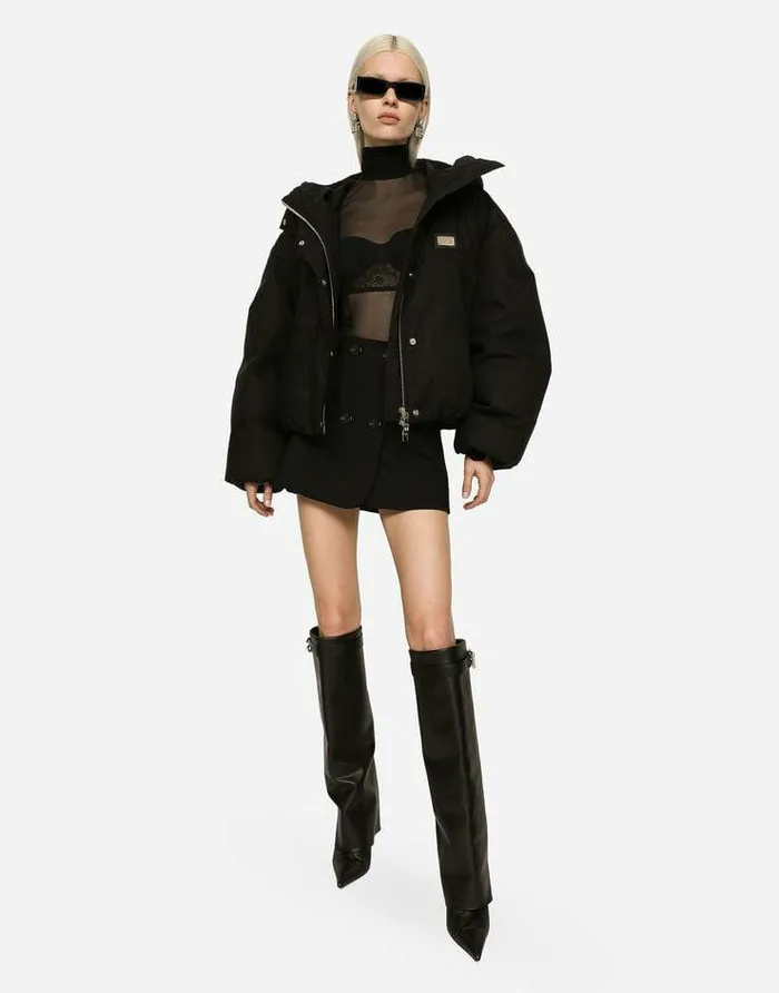 Dolce and Gabbana Coats And Jackets Women Short Nylon Jacket Black Dolce and Gabbana Coats And Jackets Women Short Nylon Jacket Black