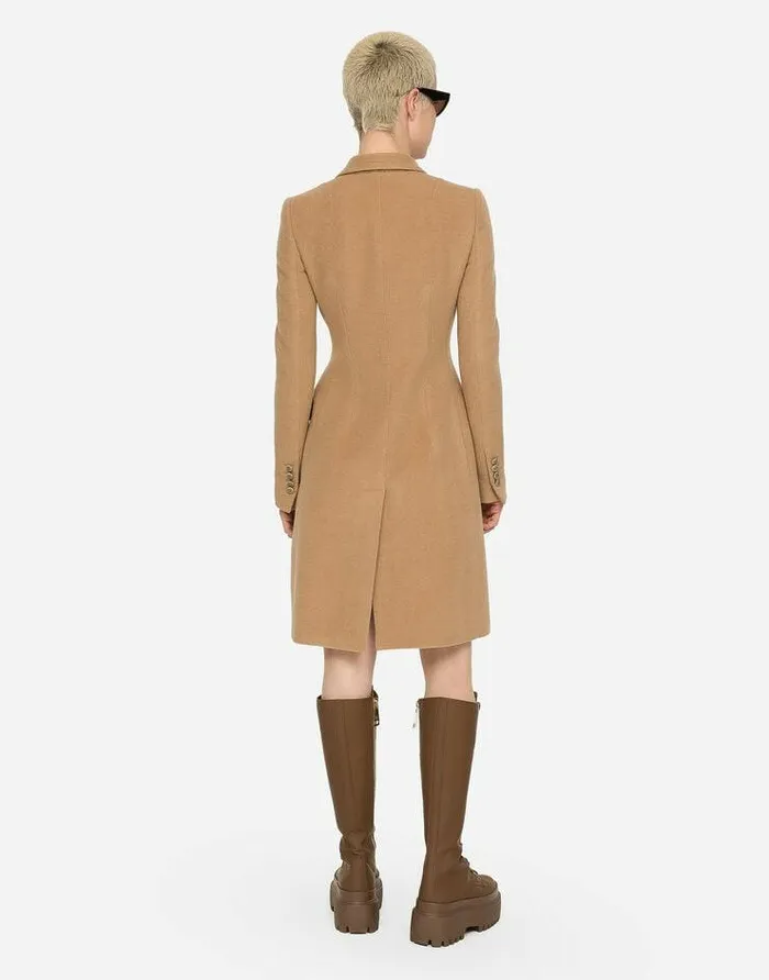 Dolce and Gabbana Coats And Jackets Women Singlebreasted Camel Wool Coat Pale Pink Dolce and Gabbana Coats And Jackets Women Singlebreasted Camel Wool Coat Pale Pink