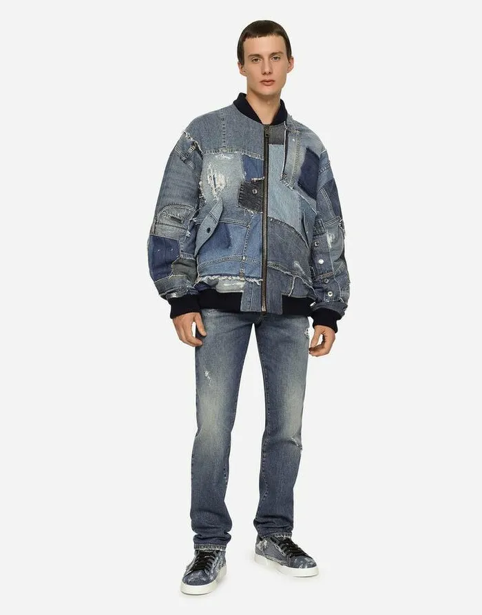 Dolce and Gabbana Denim Men Light Blue Slimfit Stretch Jeans With Abrasions Multicolor Dolce and Gabbana Denim Men Light Blue Slimfit Stretch Jeans With Abrasions Multicolor