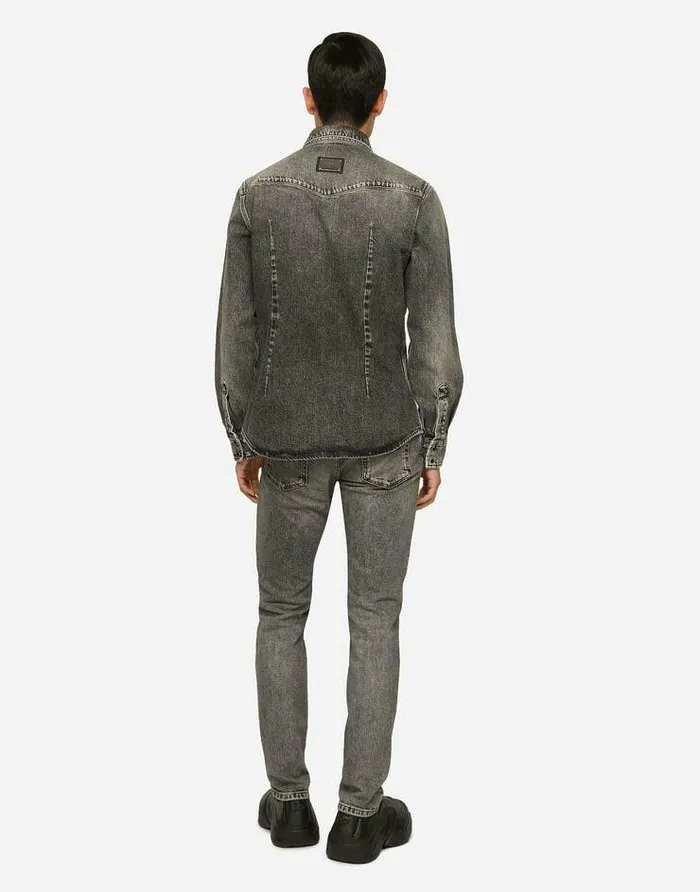 Dolce and Gabbana Denim Men Light Gray Wash Slimfit Stretch Jeans Multicolor Dolce and Gabbana Denim Men Light Gray Wash Slimfit Stretch Jeans Multicolor