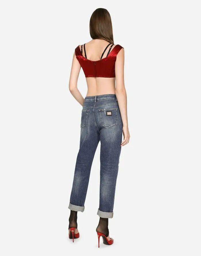 Dolce and Gabbana Denim Women Boyfriend Jeans With Rips Multicolor Dolce and Gabbana Denim Women Boyfriend Jeans With Rips Multicolor