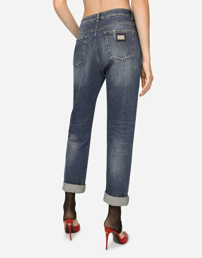 Dolce and Gabbana Denim Women Boyfriend Jeans With Rips Multicolor Dolce and Gabbana Denim Women Boyfriend Jeans With Rips Multicolor