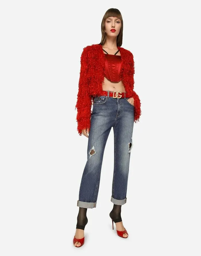 Dolce and Gabbana Denim Women Boyfriend Jeans With Rips Multicolor Dolce and Gabbana Denim Women Boyfriend Jeans With Rips Multicolor