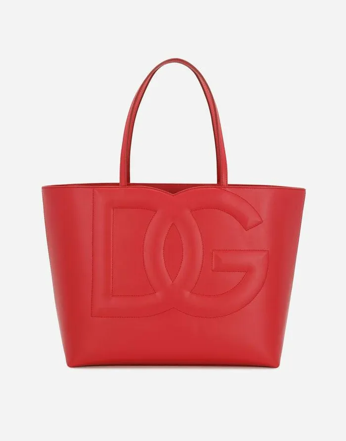 Dolce and Gabbana DG Logo Bag Women Medium DG Logo Shopper Red