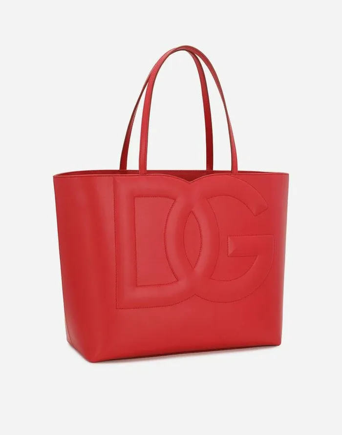 Dolce and Gabbana DG Logo Bag Women Medium DG Logo Shopper Red
