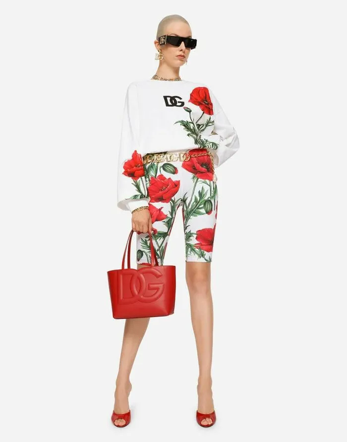 Dolce and Gabbana DG Logo Bag Women Small Calfskin DG Logo Shopper Red