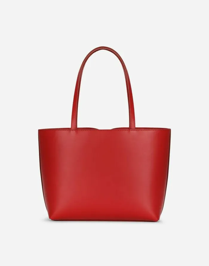 Dolce and Gabbana DG Logo Bag Women Small Calfskin DG Logo Shopper Red