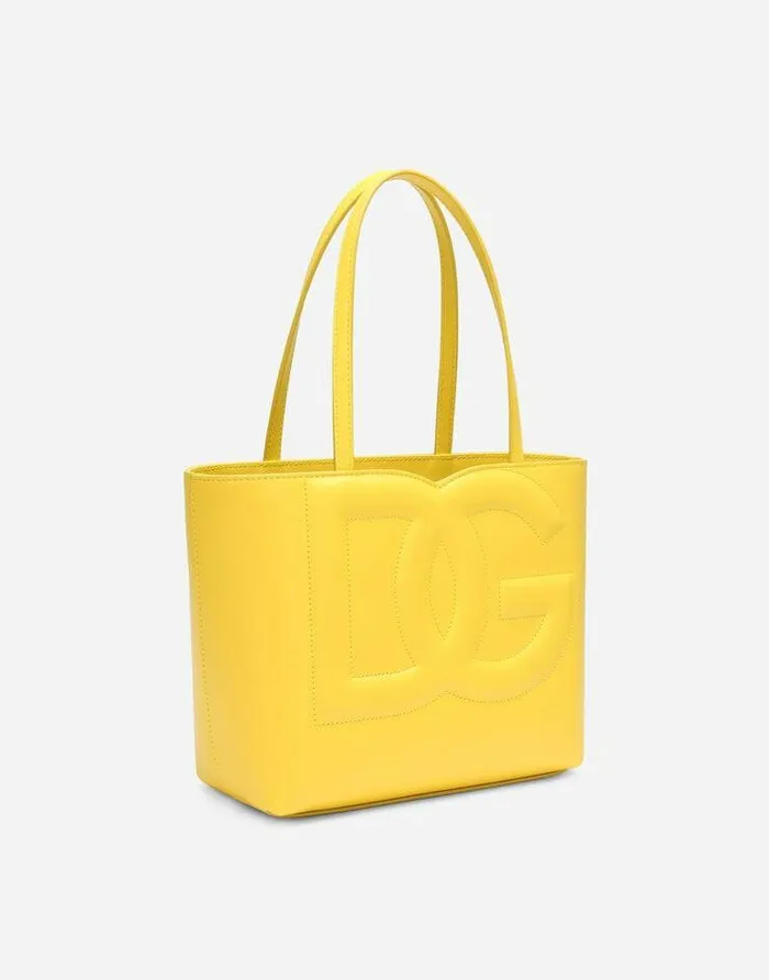 Dolce and Gabbana DG Logo Bag Women Small Calfskin DG Logo Shopper Yellow Dolce and Gabbana DG Logo Bag Women Small Calfskin DG Logo Shopper Yellow