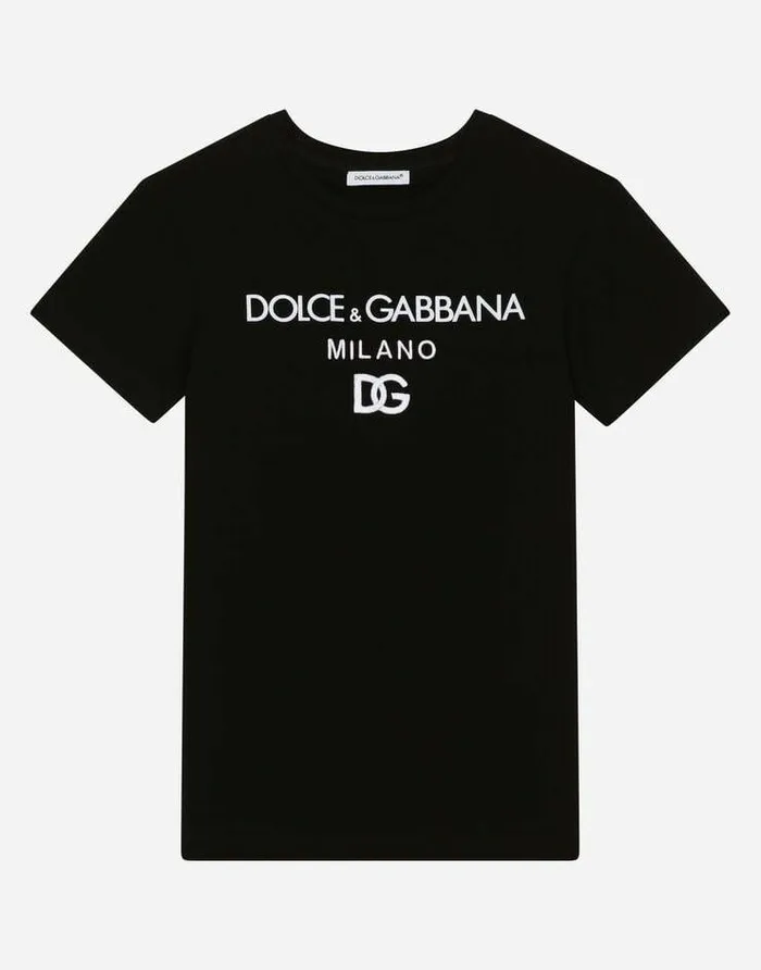 Dolce and Gabbana Dresses Children Logoprint Jersey Dress Black