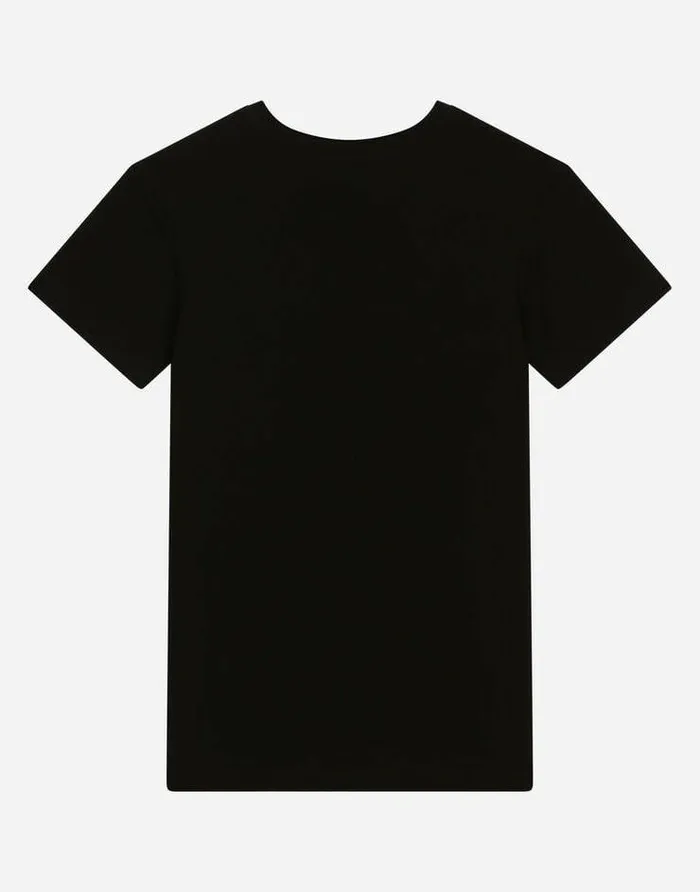 Dolce and Gabbana Dresses Children Logoprint Jersey Dress Black Dolce and Gabbana Dresses Children Logoprint Jersey Dress Black