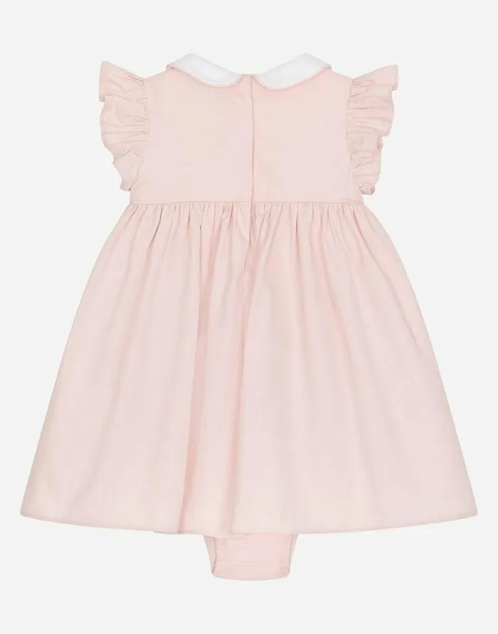 Dolce and Gabbana Dresses Children Poplin Dress With Baby Leopard Embroidery Pink Dolce and Gabbana Dresses Children Poplin Dress With Baby Leopard Embroidery Pink