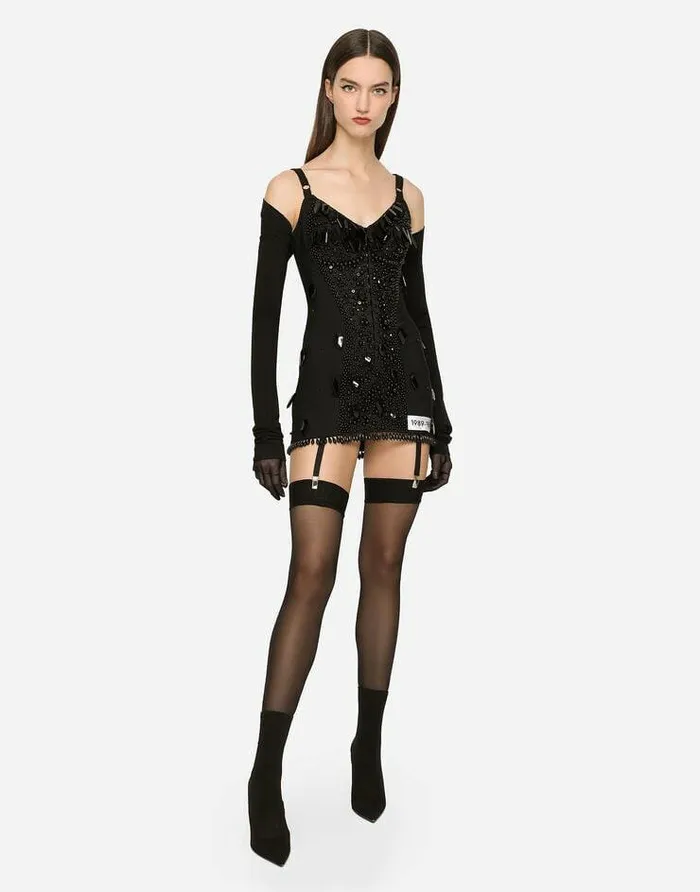 Dolce and Gabbana Dresses Women KIM DOLCEandGABBANA Embroidered Minidress Black Dolce and Gabbana Dresses Women KIM DOLCEandGABBANA Embroidered Minidress Black