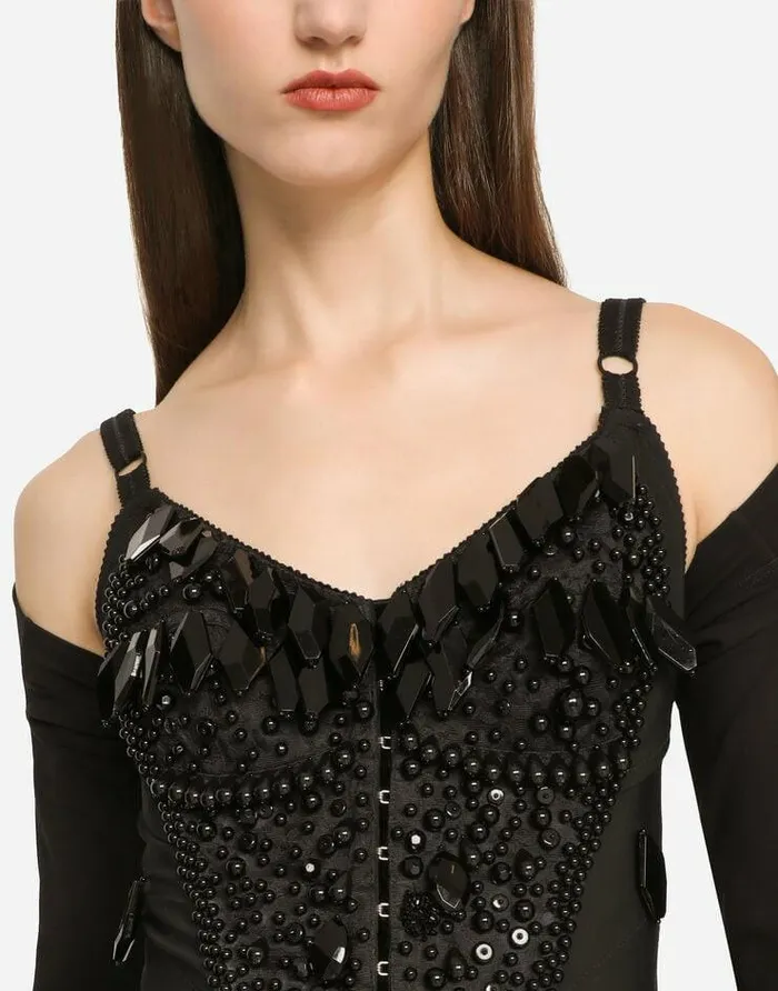 Dolce and Gabbana Dresses Women KIM DOLCEandGABBANA Embroidered Minidress Black Dolce and Gabbana Dresses Women KIM DOLCEandGABBANA Embroidered Minidress Black