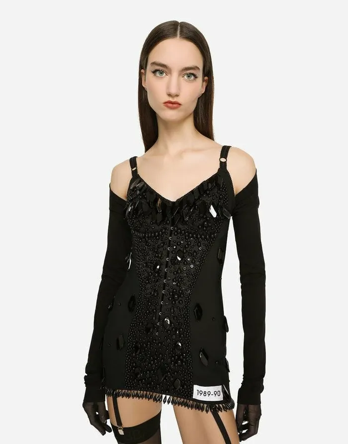 Dolce and Gabbana Dresses Women KIM DOLCEandGABBANA Embroidered Minidress Black Dolce and Gabbana Dresses Women KIM DOLCEandGABBANA Embroidered Minidress Black