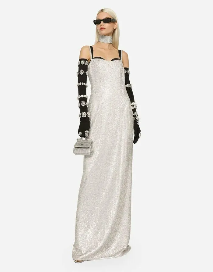 Dolce and Gabbana Dresses Women KIM DOLCEandGABBANA Long Crystal Mesh Slip Dress Multicolor Dolce and Gabbana Dresses Women KIM DOLCEandGABBANA Long Crystal Mesh Slip Dress Multicolor