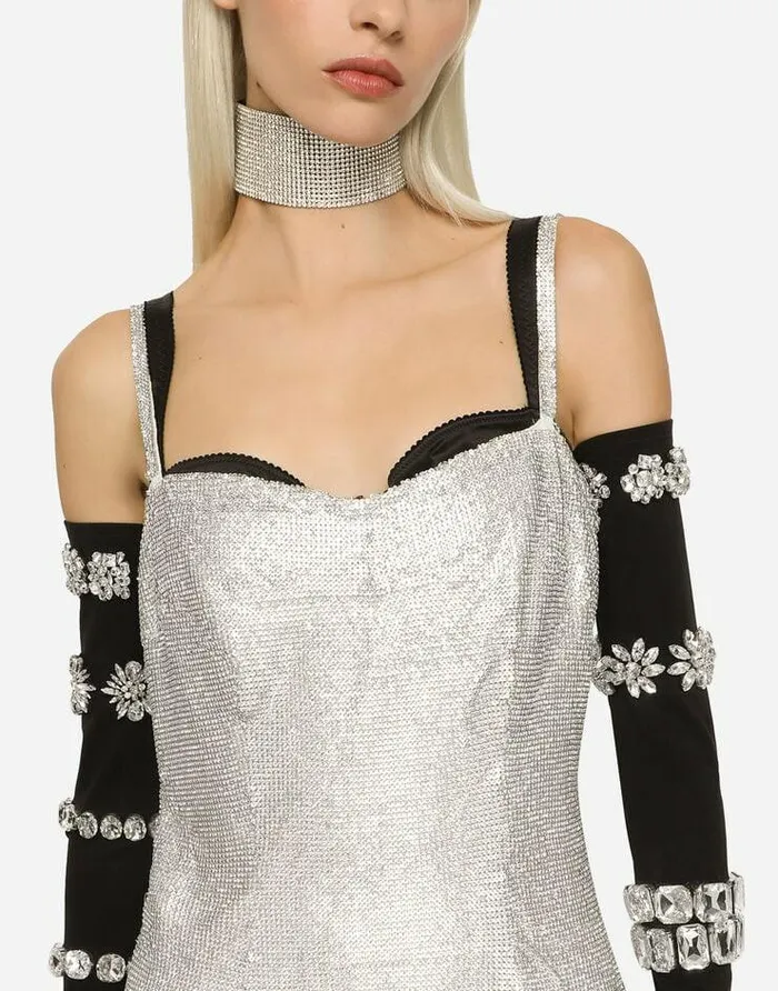 Dolce and Gabbana Dresses Women KIM DOLCEandGABBANA Long Crystal Mesh Slip Dress Multicolor Dolce and Gabbana Dresses Women KIM DOLCEandGABBANA Long Crystal Mesh Slip Dress Multicolor