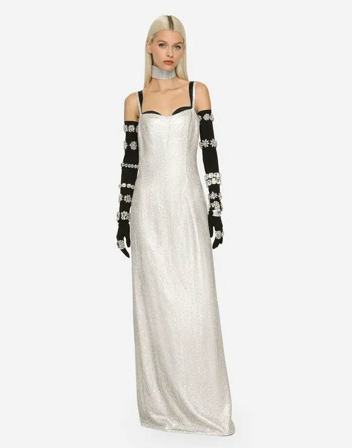 Dolce and Gabbana Dresses Women KIM DOLCEandGABBANA Long Crystal Mesh Slip Dress Multicolor Dolce and Gabbana Dresses Women KIM DOLCEandGABBANA Long Crystal Mesh Slip Dress Multicolor