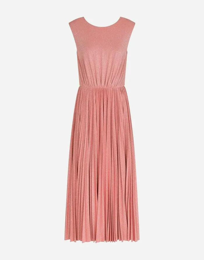Dolce and Gabbana Dresses Women Lam Jersey Calflength Dress Pink