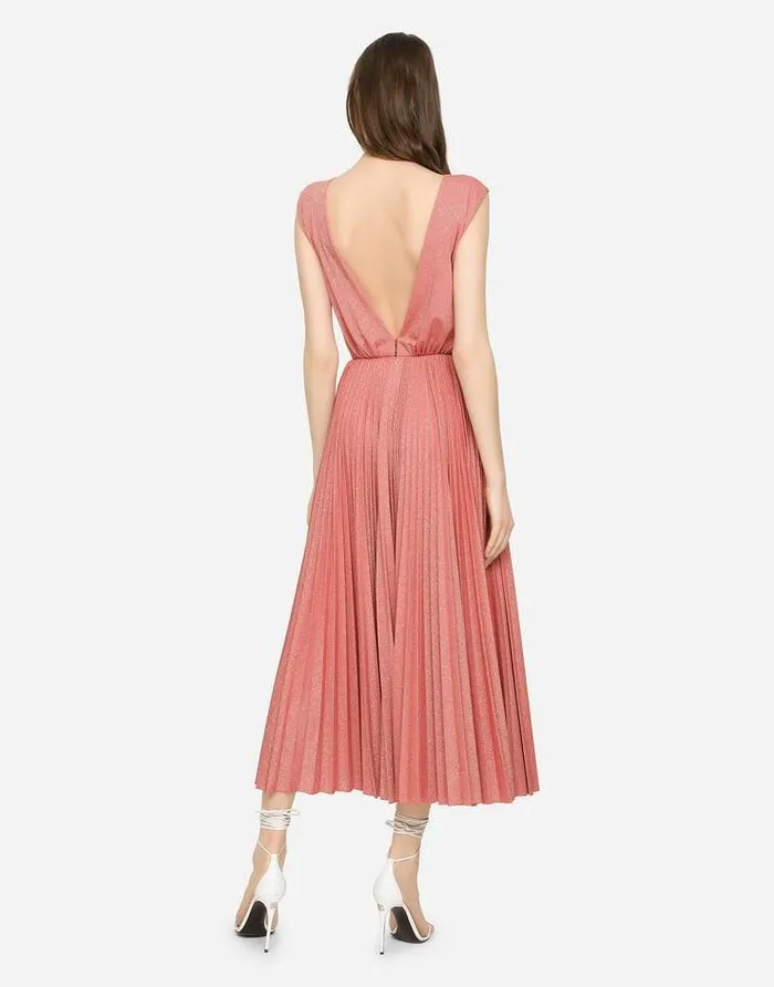 Dolce and Gabbana Dresses Women Lam Jersey Calflength Dress Pink Dolce and Gabbana Dresses Women Lam Jersey Calflength Dress Pink