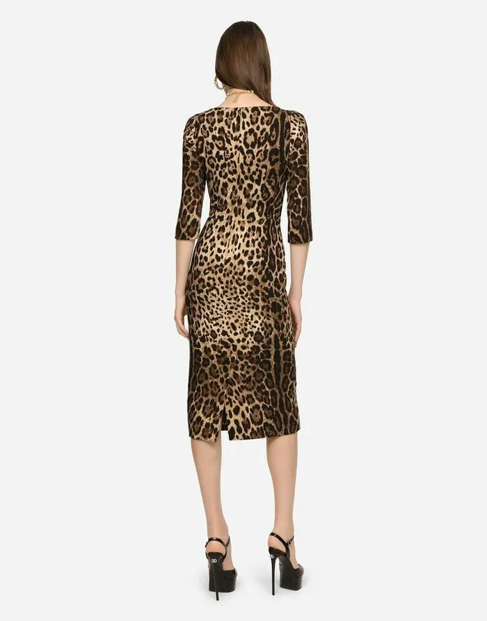 Dolce and Gabbana Dresses Women Leopardprint Calflength Cady Dress Multicolor Dolce and Gabbana Dresses Women Leopardprint Calflength Cady Dress Multicolor