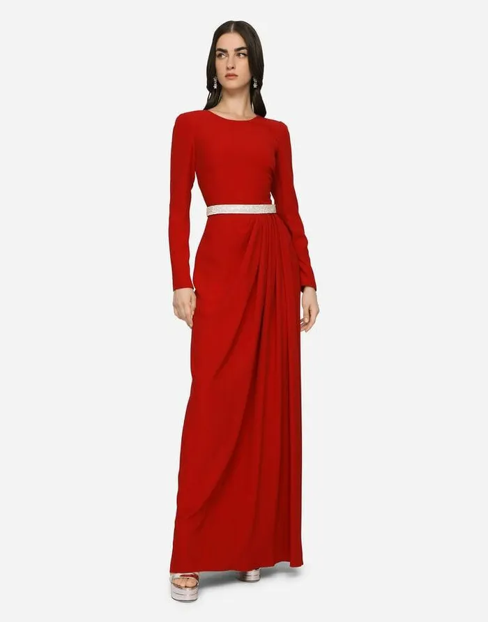 Dolce and Gabbana Dresses Women Long Cady Dress Red Dolce and Gabbana Dresses Women Long Cady Dress Red