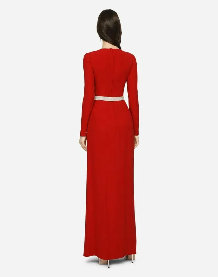 Dolce and Gabbana Dresses Women Long Cady Dress Red Dolce and Gabbana Dresses Women Long Cady Dress Red
