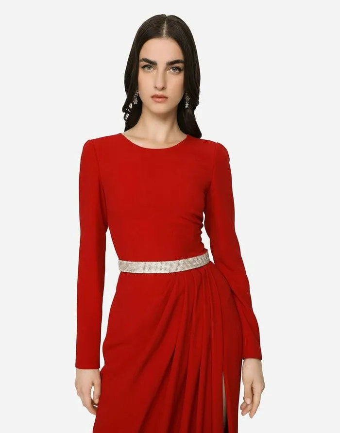 Dolce and Gabbana Dresses Women Long Cady Dress Red Dolce and Gabbana Dresses Women Long Cady Dress Red