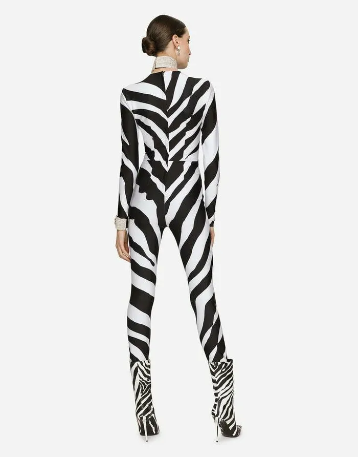 Dolce and Gabbana Dresses Women Zebraprint Jersey Jumpsuit Multicolor Dolce and Gabbana Dresses Women Zebraprint Jersey Jumpsuit Multicolor