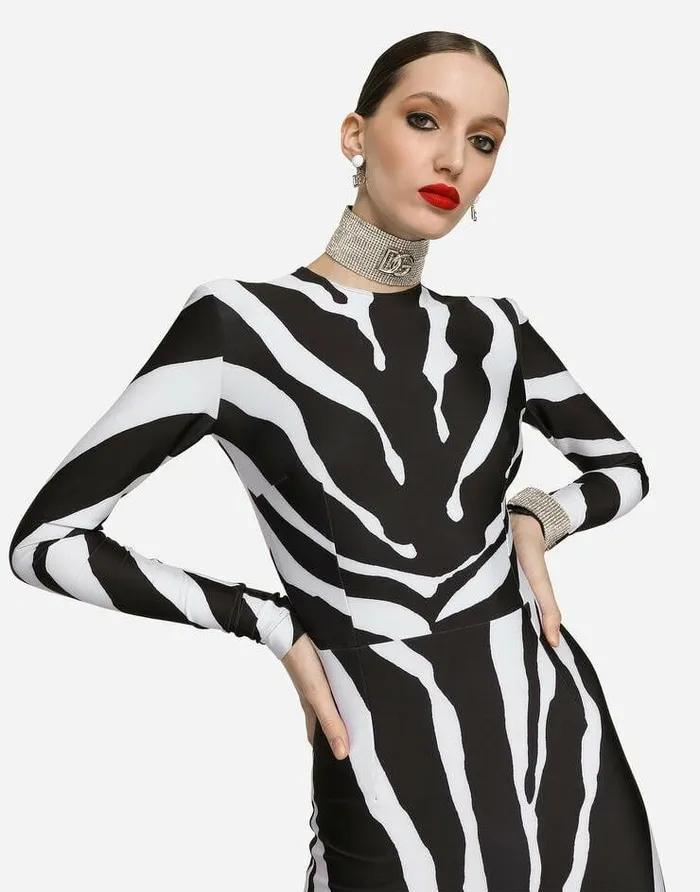 Dolce and Gabbana Dresses Women Zebraprint Jersey Jumpsuit Multicolor Dolce and Gabbana Dresses Women Zebraprint Jersey Jumpsuit Multicolor