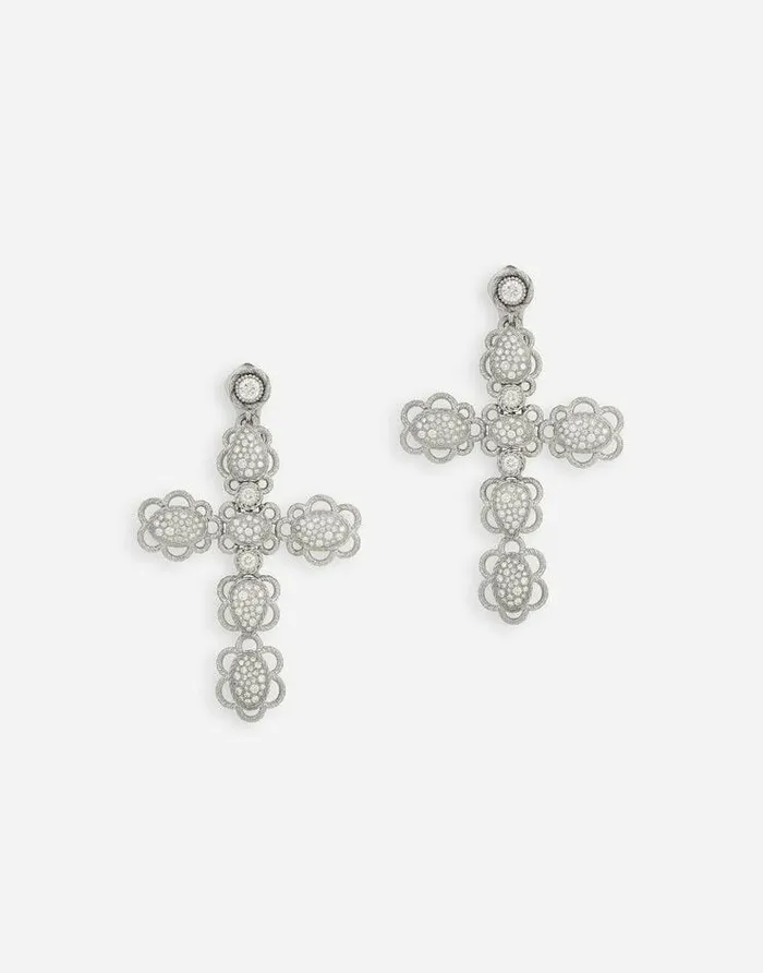 Dolce and Gabbana Earrings Women Easy Diamond Earrings In White Gold 18kt And Diamonds Pav White Dolce and Gabbana Earrings Women Easy Diamond Earrings In White Gold 18kt And Diamonds Pav White