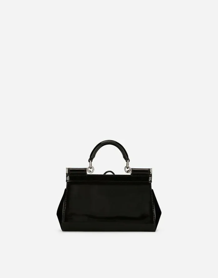 Dolce and Gabbana Handbags Women KIM DOLCEandGABBANA Small Sicily Bag In Polished Calfskin With Coin Pocket Black