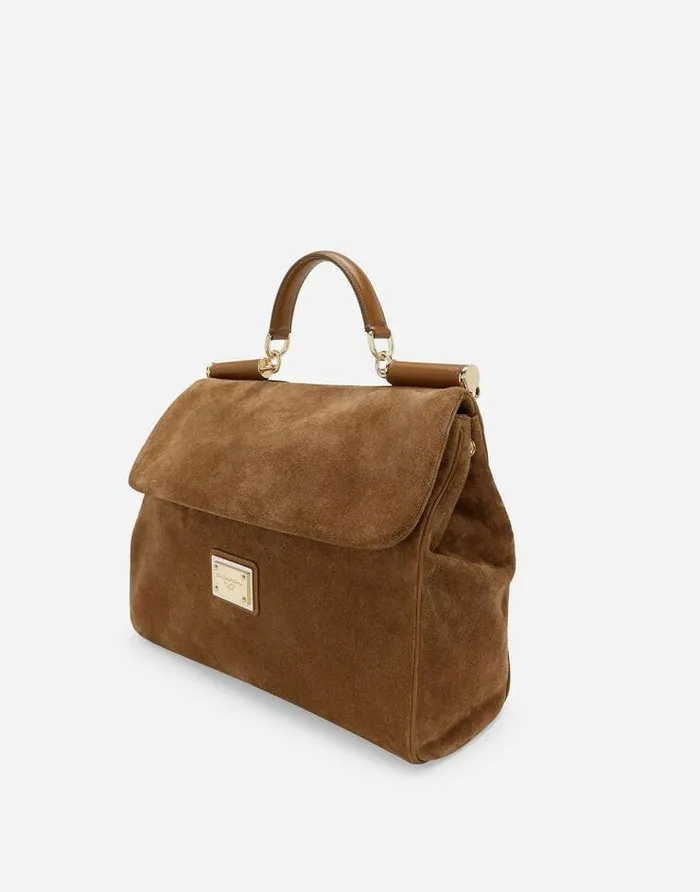Dolce and Gabbana Handbags Women Large Sicily Soft Handbag Beige
