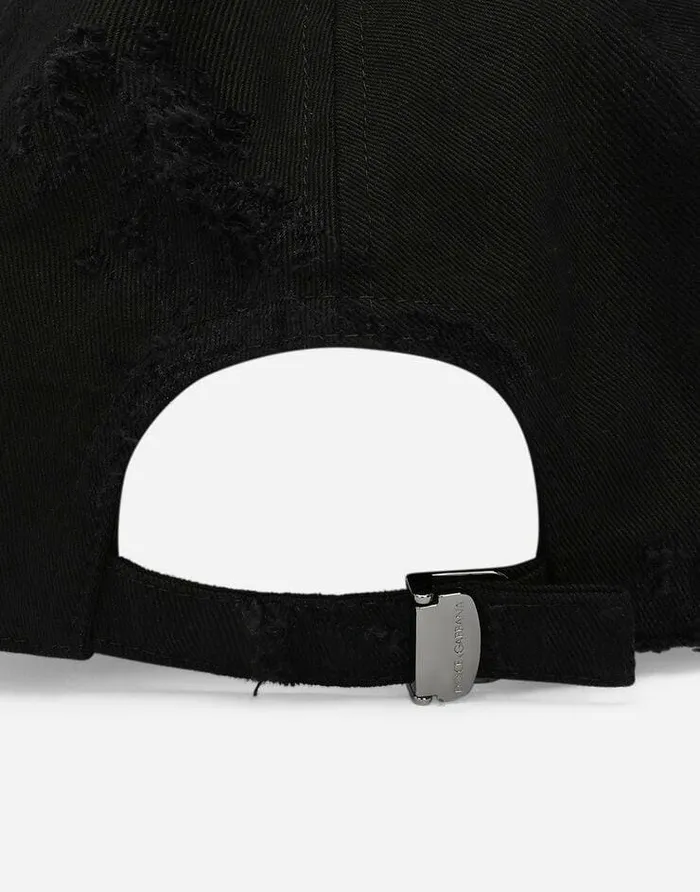 Dolce and Gabbana Hats And Gloves Men Cotton Twill Baseball Cap Black