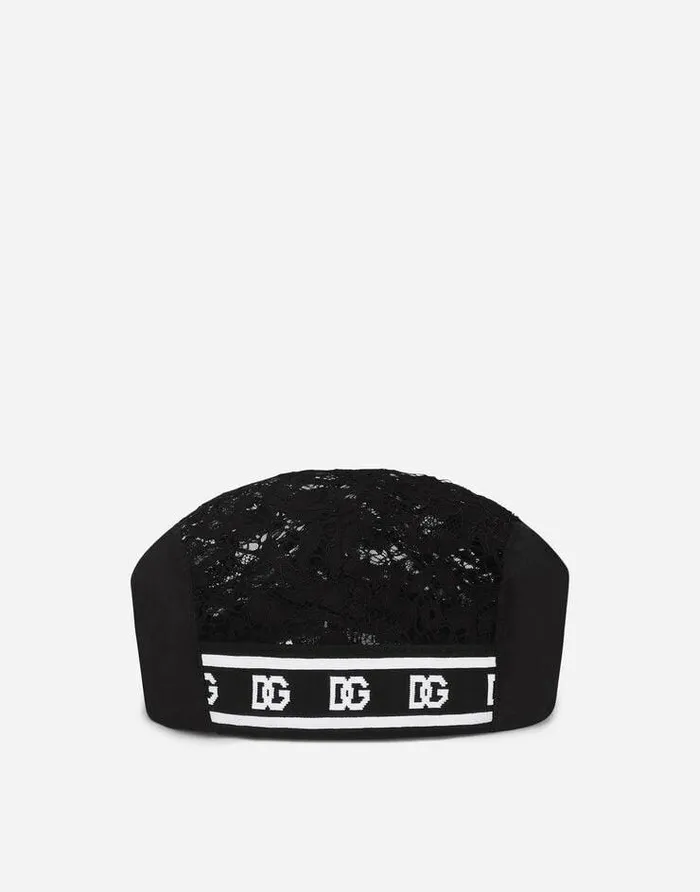Dolce and Gabbana Hats And Gloves Men Lace Flat Cap Black Dolce and Gabbana Hats And Gloves Men Lace Flat Cap Black