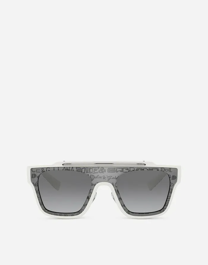 Dolce and Gabbana Icons Men Dna Graffiti Sunglasses White And Silver