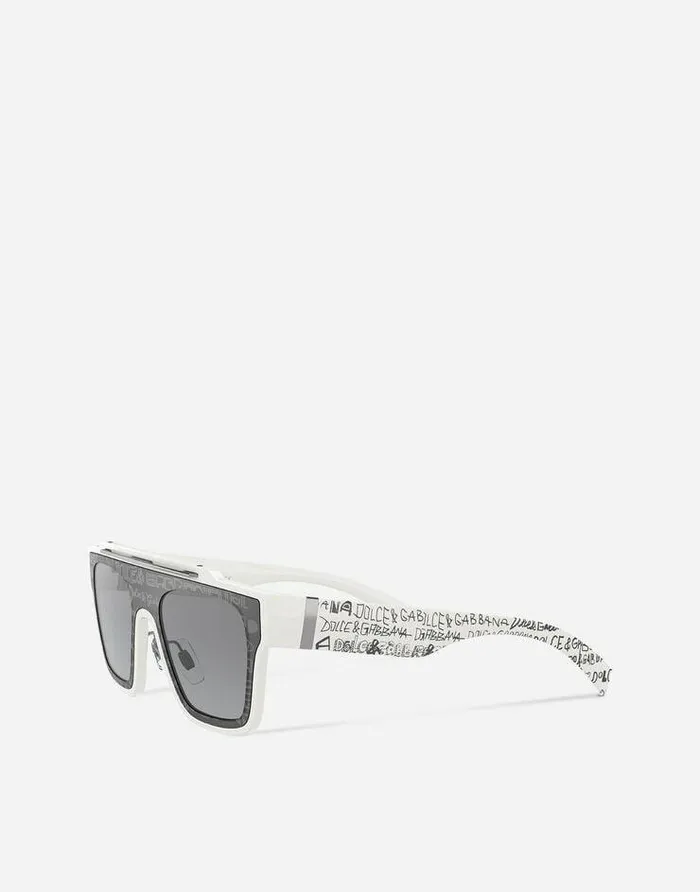 Dolce and Gabbana Icons Men Dna Graffiti Sunglasses White And Silver Dolce and Gabbana Icons Men Dna Graffiti Sunglasses White And Silver