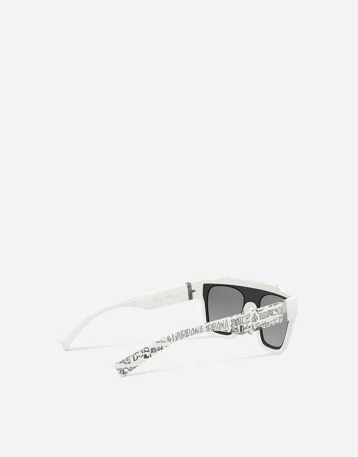 Dolce and Gabbana Icons Men Dna Graffiti Sunglasses White And Silver Dolce and Gabbana Icons Men Dna Graffiti Sunglasses White And Silver