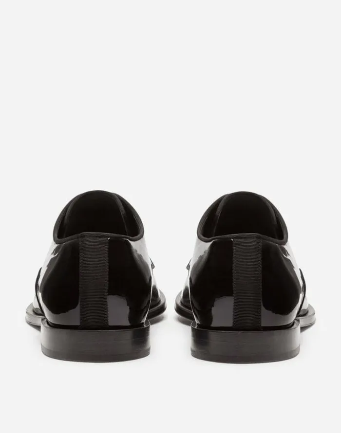 Dolce and Gabbana LaceUps Men Glossy Patent Leather Derby Shoes Black Dolce and Gabbana LaceUps Men Glossy Patent Leather Derby Shoes Black