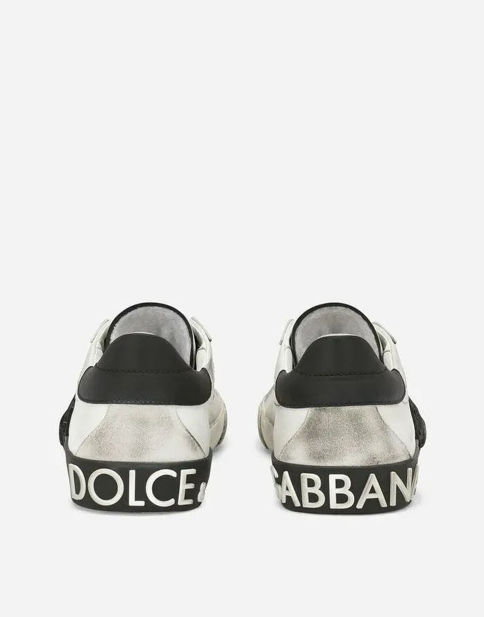 Dolce and Gabbana Mini Me Boy ChildrenMen Calfskin Portofino Vintage Sneakers Multicolor