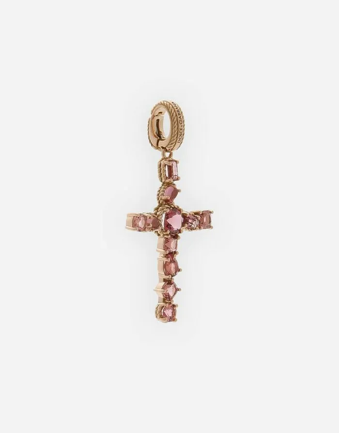 Dolce and Gabbana Necklaces Women Anna Charm In Red Gold 18kt With Pink Tourmalines Red Dolce and Gabbana Necklaces Women Anna Charm In Red Gold 18kt With Pink Tourmalines Red