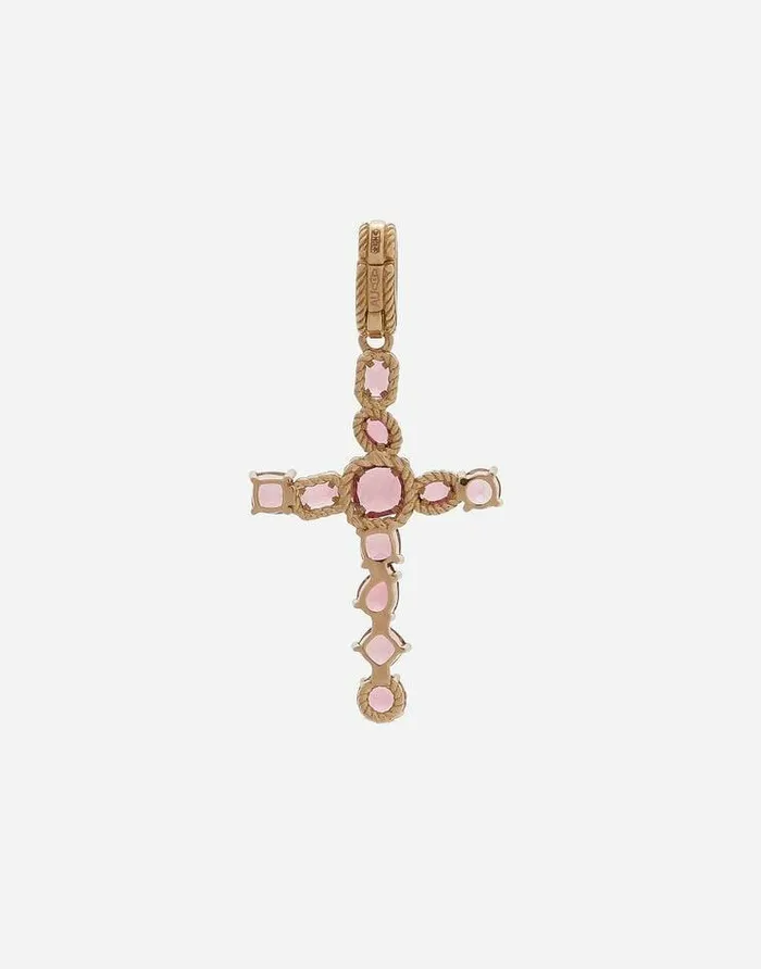 Dolce and Gabbana Necklaces Women Anna Charm In Red Gold 18kt With Pink Tourmalines Red Dolce and Gabbana Necklaces Women Anna Charm In Red Gold 18kt With Pink Tourmalines Red