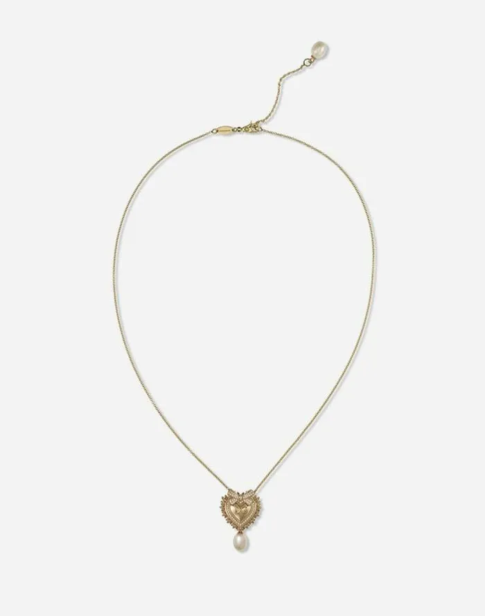 Dolce and Gabbana Necklaces Women Devotion Necklace In Yellow Gold With Diamonds And Pearls Yellow Gold Dolce and Gabbana Necklaces Women Devotion Necklace In Yellow Gold With Diamonds And Pearls Yellow Gold