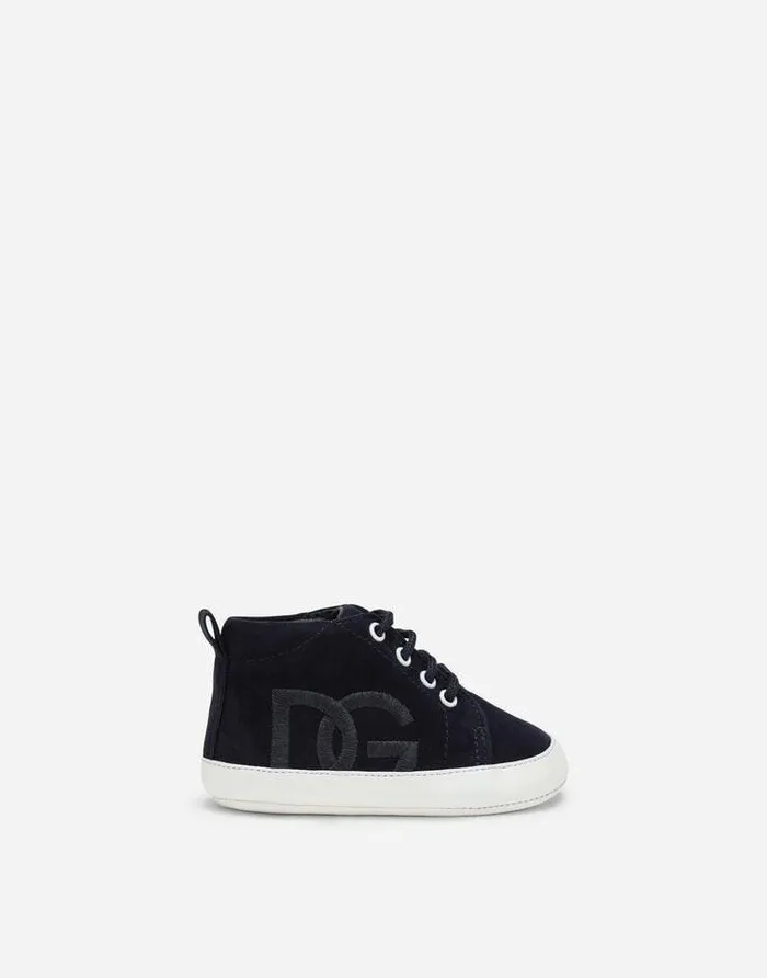 Dolce and Gabbana Newborn Boys039 Shoes 1620 Children Suede Sneakers With DG Logo Embroidery Multicolor Dolce and Gabbana Newborn Boys039 Shoes 1620 Children Suede Sneakers With DG Logo Embroidery Multicolor