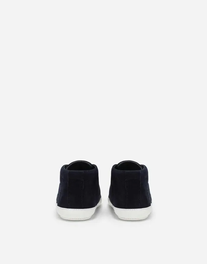 Dolce and Gabbana Newborn Boys039 Shoes 1620 Children Suede Sneakers With DG Logo Embroidery Multicolor
